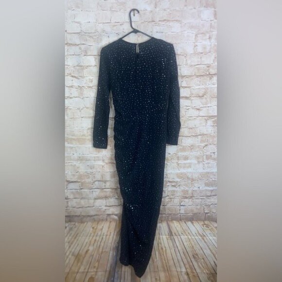 Veronica Beard Amara Ruched Silk Long-Sleeve Embellished Dress Black Siz… - Picture 7 of 10